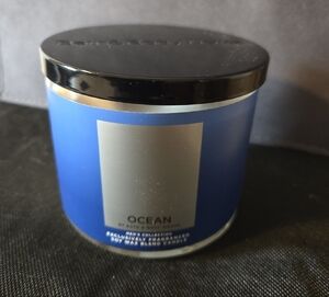 New Bath & Body Works Ocean 3 Wick Candle - Deep Blue
